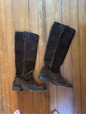 Vintage Frye Dark Brown Suede Riding Boots